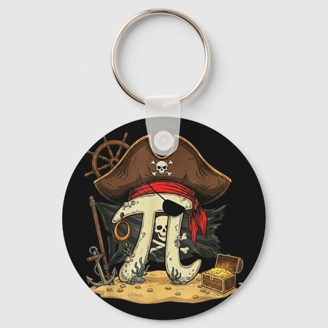 Funny rate pirate piday 314 math teacher science key ring (Front)