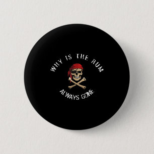 Funny Rate Quote - Why Is The Rum Always Gone_ , S 6 Cm Round Badge