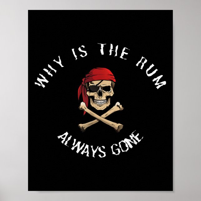 Funny Rate Quote - Why Is The Rum Always Gone_ , S Poster (Front)