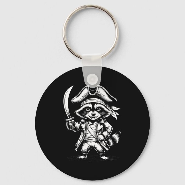 Funny Rate Raccoon  Key Ring (Front)