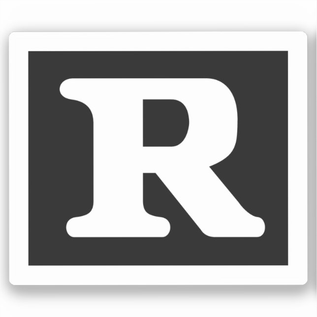 Funny Rated R Restricted Symbol (Front)