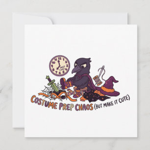 Funny Raven Costume Prep Chaos Halloween Design Invitation