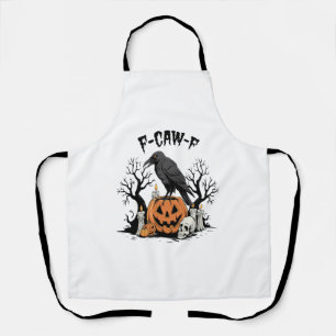 Funny Raven, F-Caw-F, Skull Raven, Gothic Crow Apron