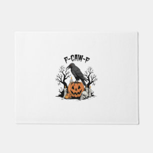 Funny Raven, F-Caw-F, Skull Raven, Gothic Crow Doormat
