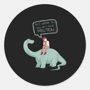 Funny Raw Food Vegan T Shirt But Where Do You Get Classic Round Sticker
