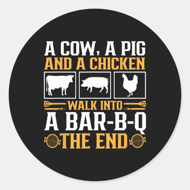 Funny Rbecue Bbq Joke Grill Lover Pitmaster Grilli Classic Round Sticker (Front)