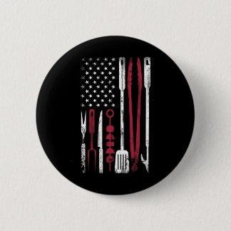 Funny Rbecue Smoke Us Flag July 4th Of Bbq Tools G 6 Cm Round Badge