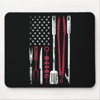 Funny Rbecue Smoke Us Flag July 4th Of Bbq Tools G Mouse Mat