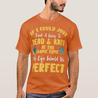 Funny Read and Knit Book Lover Knitting Book Readi T-Shirt
