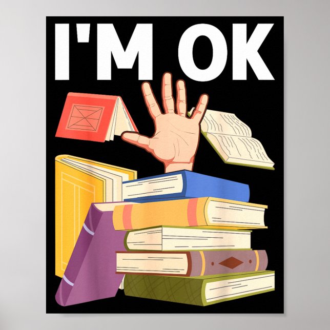 Funny read book reading nerd librarian teacher poster (Front)