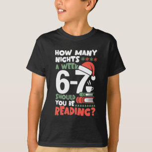 Funny Reading 67 Meme English Teacher Christmas Bo T-Shirt