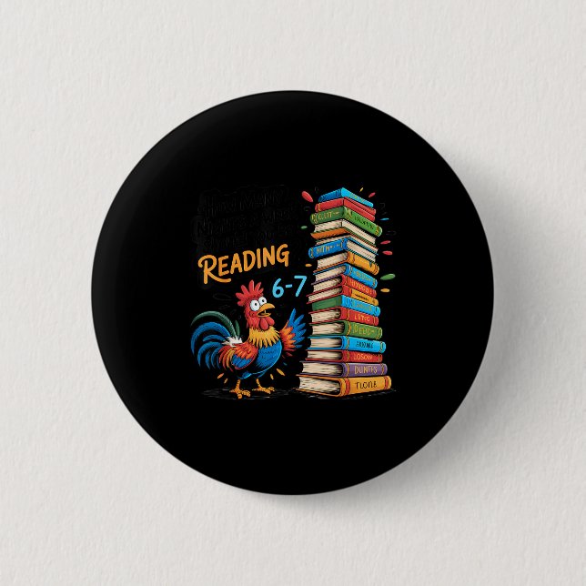 Funny Reading 67 Six Seven Meme Englieacher Book L 6 Cm Round Badge (Front)