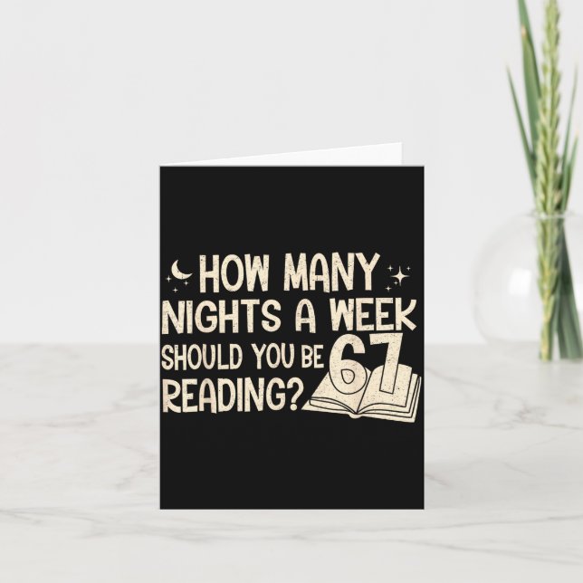 Funny Reading 67 Six Seven Meme Englieacher Book L Card (Front)