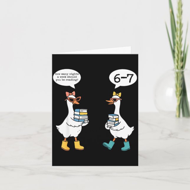 Funny Reading 67 Six Seven Meme Goose Teacher Book Card (Front)