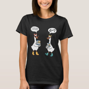 Funny Reading 67 Six Seven Meme Goose Teacher Book T-Shirt
