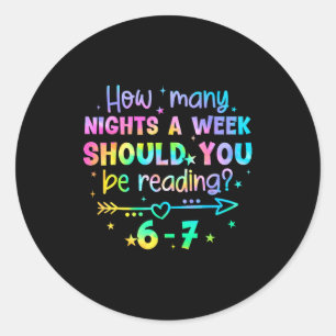 Funny Reading 67 Teacher Six Seven Reading 6 7 Boo Classic Round Sticker