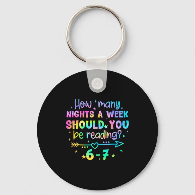 Funny Reading 67 Teacher Six Seven Reading 6 7 Boo Key Ring (Front)