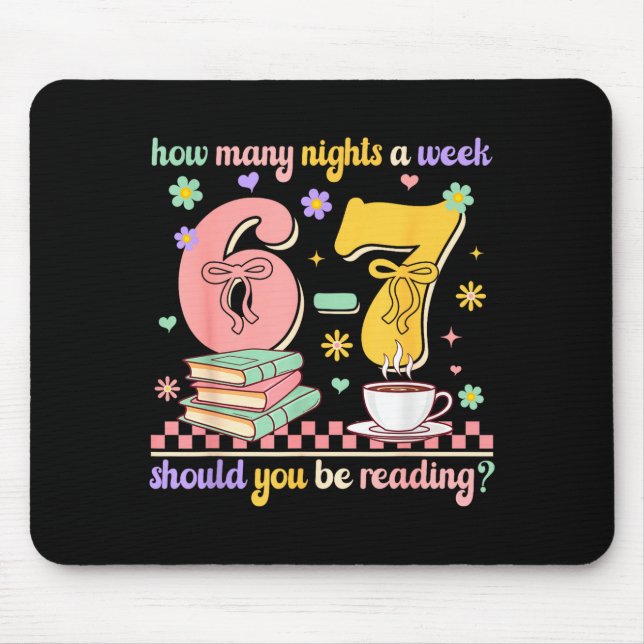 Funny Reading 67 Teacher Six Seven Reading 6 7 Boo Mouse Mat (Front)
