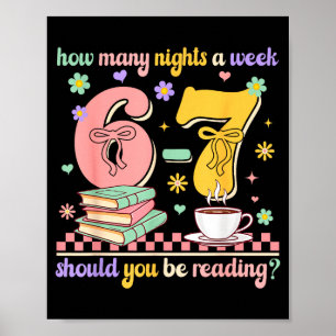 Funny Reading 67 Teacher Six Seven Reading 6 7 Boo Poster