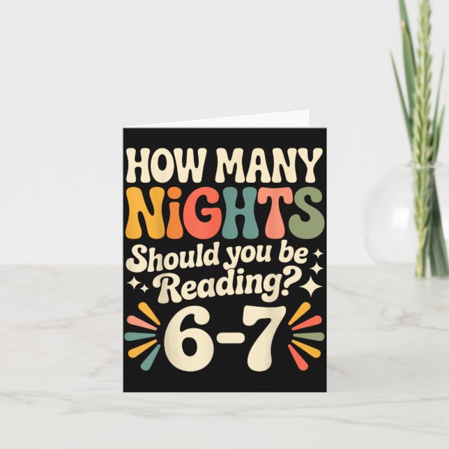 Funny Reading 6 7 Six Seven Meme Englieacher Book  Card (Front)