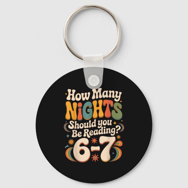 Funny Reading 6 7 Six Seven Meme Englieacher Book  Key Ring (Front)