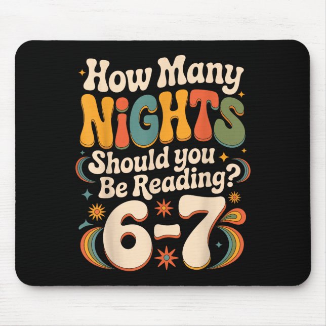 Funny Reading 6 7 Six Seven Meme Englieacher Book  Mouse Mat (Front)