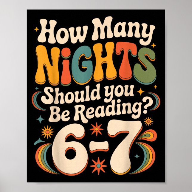 Funny Reading 6 7 Six Seven Meme Englieacher Book  Poster (Front)