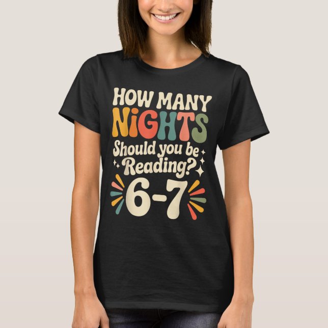 Funny Reading 6 7 Six Seven Meme Englieacher Book  T-Shirt (Front)