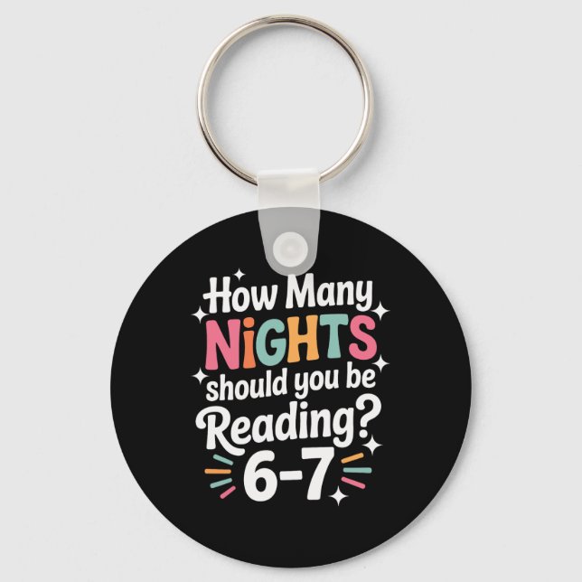 Funny Reading 6 7 Six Seven Meme English Teacher B Key Ring (Front)