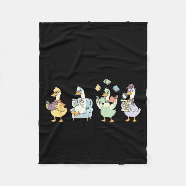 Funny reading book lover  fleece blanket (Front)