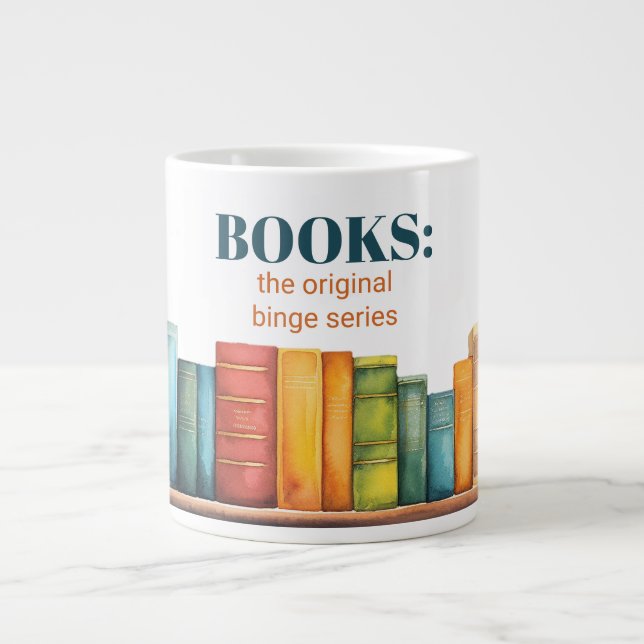 Funny Reading Book Lover Large Coffee Mug (Front)