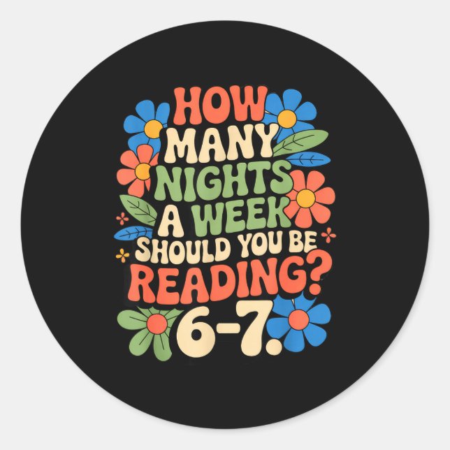 Funny Reading Book Teacher 67 Six Seven Meme  Classic Round Sticker (Front)