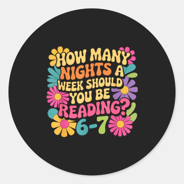 Funny Reading Book Teacher 67 Six Seven Meme  Classic Round Sticker (Front)