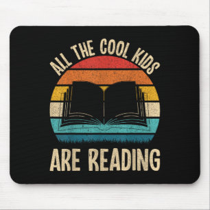 Funny Reading Books Nerd Bookish Library Bookshelf Mouse Mat