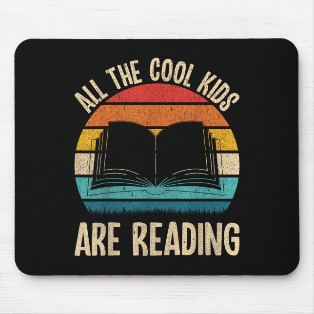 Funny Reading Books Nerd Bookish Library Bookshelf Mouse Mat (Front)