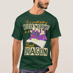 Funny Reading Bookworm Magical Animal Book Dragon T-Shirt