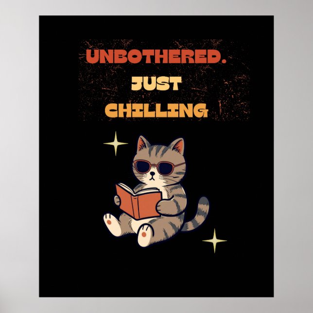 Funny Reading Cat  Poster (Front)