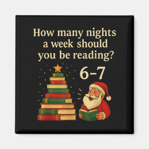 Funny Reading Christmas Tree Book– Reading 6 7 Mem Magnet
