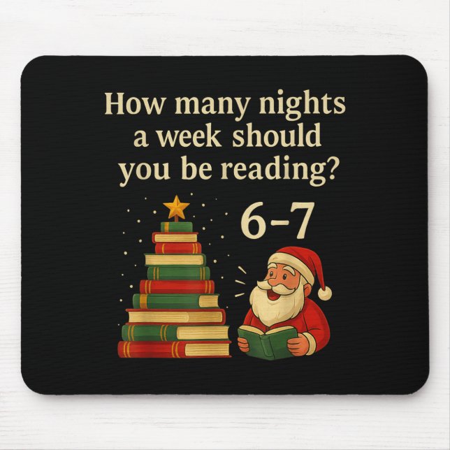 Funny Reading Christmas Tree Book– Reading 6 7 Mem Mouse Mat (Front)