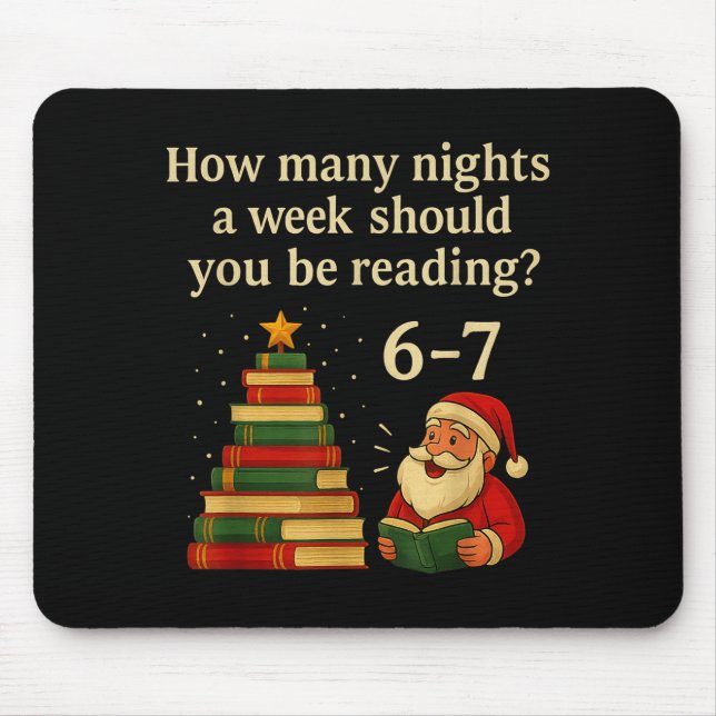 Funny Reading Christmas Tree Book– Reading 6 7 Mem Mouse Mat (Front)