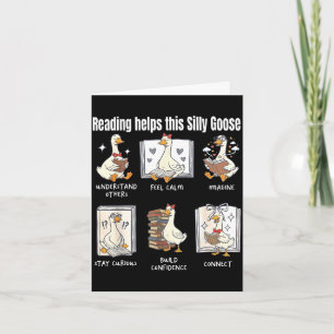 Funny reading helps this silly goose librarian card