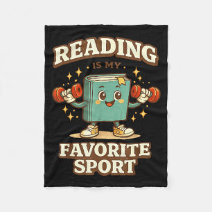 Funny reading is favourite sport book lover humour fleece blanket