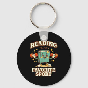 Funny reading is favourite sport book lover humour key ring