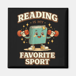 Funny reading is favourite sport book lover humour magnet