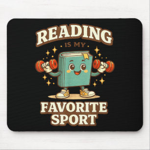 Funny reading is favourite sport book lover humour mouse mat
