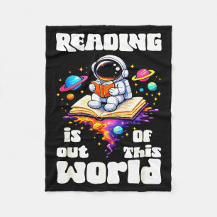 Funny reading is out of this world space cute fleece blanket