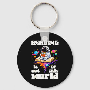 Funny reading is out of this world space cute key ring