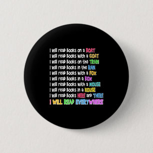 Funny reading lover will read book everywhere 6 cm round badge