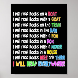 Funny reading lover will read book everywhere poster