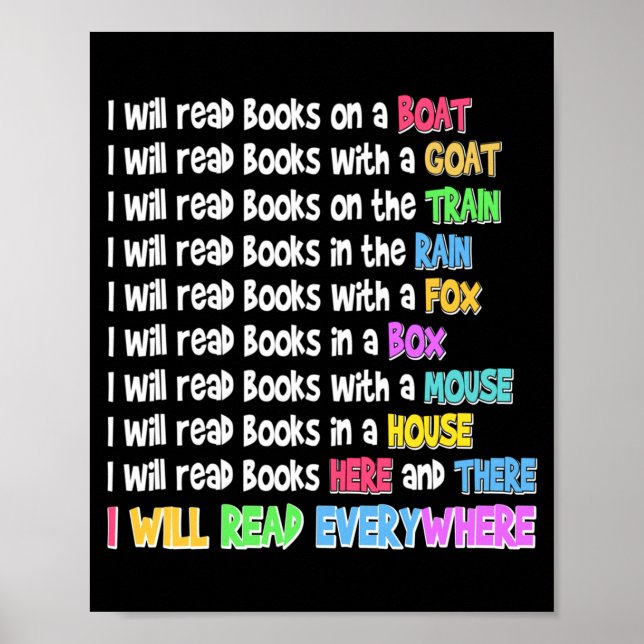 Funny reading lover will read book everywhere poster (Front)